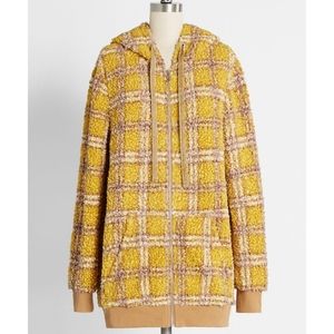 ModCloth Feeling Warm and Fuzzy hooded jacket size XL NWT retro style